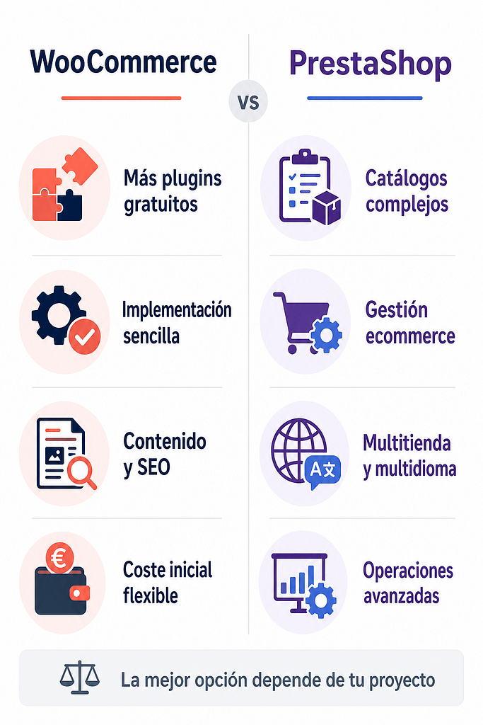 PrestaShop vs WooCommerce 2026: ¿qué plataforma es mejor? 2 prestashop vs woo | iberostudio