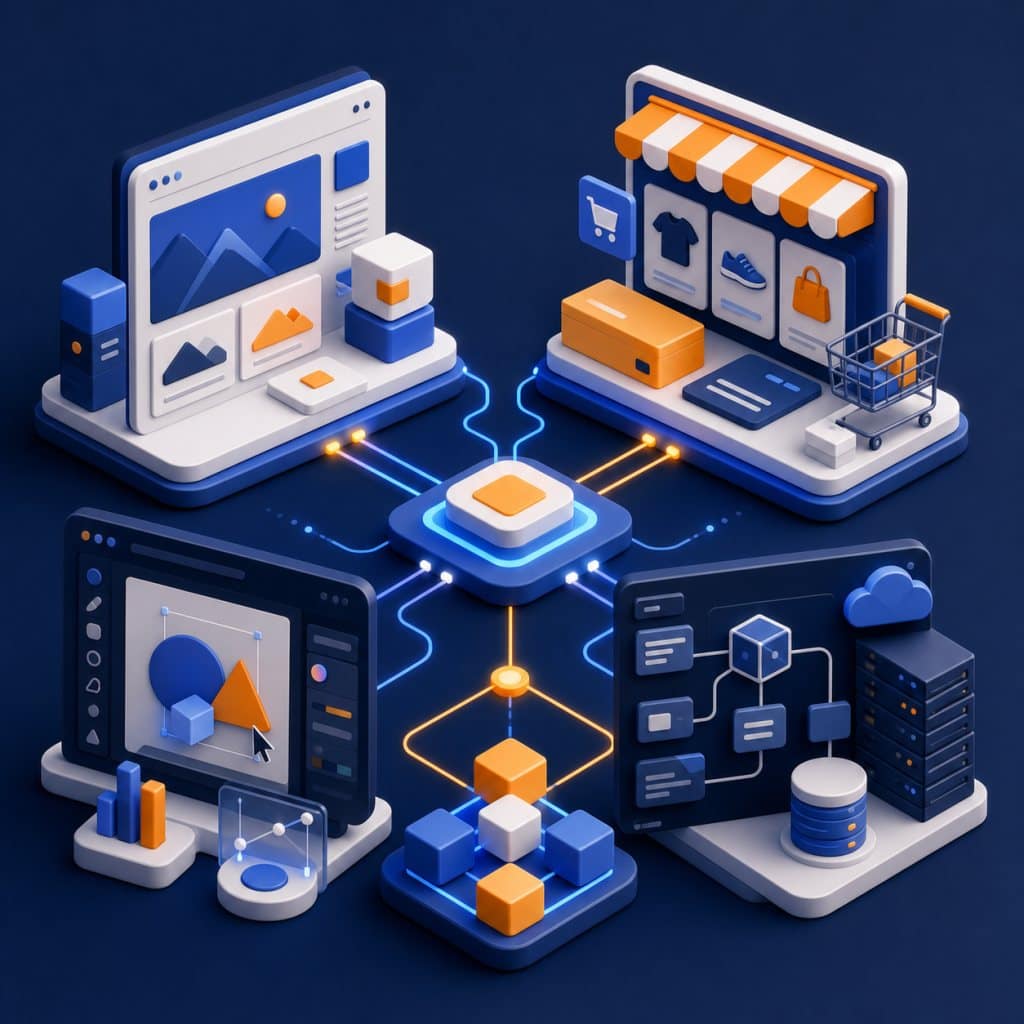 Tecnologías y plataformas digitales en Murcia 1 Ilustración de tecnologías y plataformas para proyectos digitales en Murcia