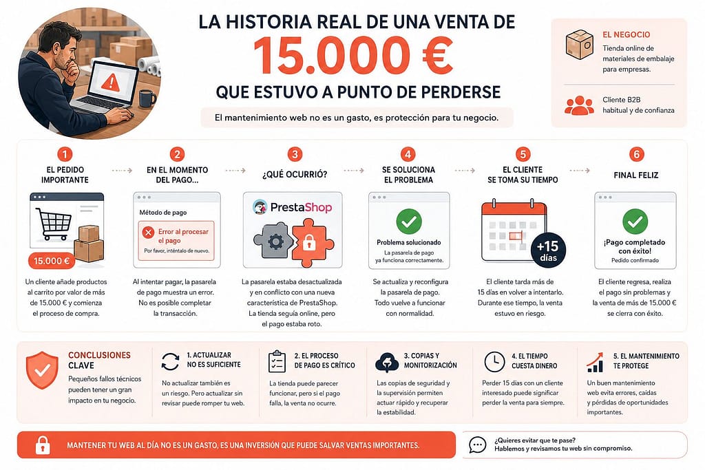 Servicios de mantenimiento web en Murcia: qué incluyen y por qué pueden salvar una venta 2 problema del no mantenimiento | iberostudio