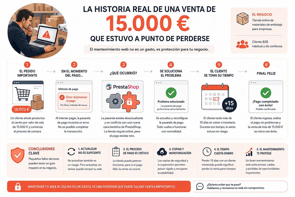 Servicios de mantenimiento web en Murcia: qué incluyen y por qué pueden salvar una venta 2 problema del no mantenimiento | iberostudio