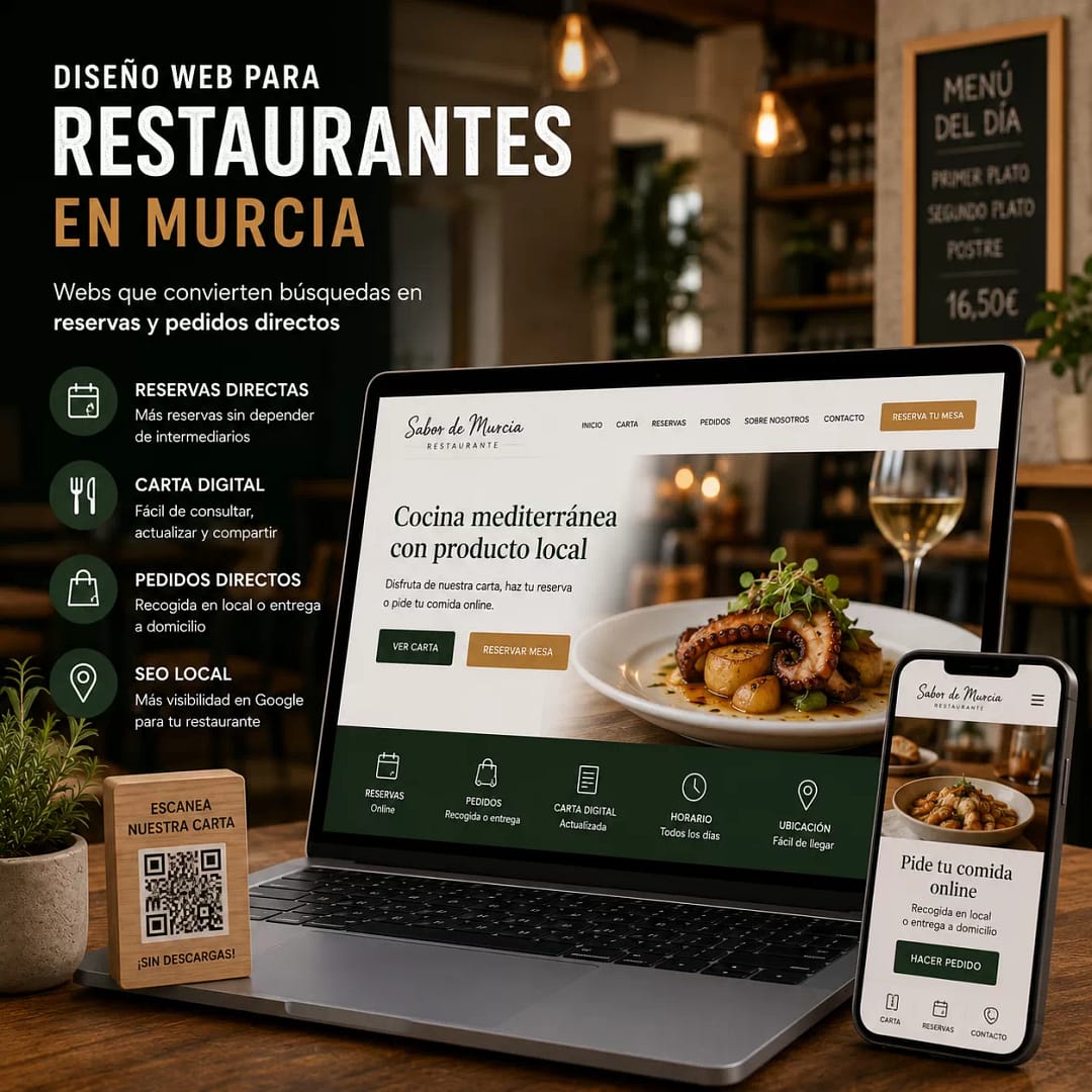 Restaurant Web Design in Murcia | Ibero Studio 1 Professional web design for restaurants in Murcia