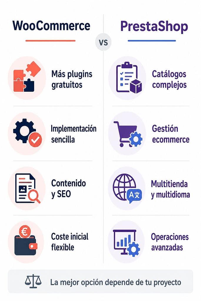 PrestaShop vs WooCommerce 2026: ¿qué plataforma es mejor? 2 prestashop vs woo | iberostudio